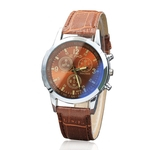 Ficha técnica e caractérísticas do produto Assistir Estilo clássico dos homens Vintage Moda Faux Leather Strap relógio de quartzo relógio