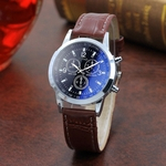 Ficha técnica e caractérísticas do produto Estilo clássico dos homens Vintage Moda Faux Leather Strap relógio de quartzo relógio Relógio de pulso