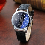 Ficha técnica e caractérísticas do produto Estilo clássico dos homens Vintage Moda Faux Leather Strap relógio de quartzo relógio