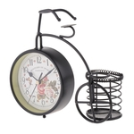 Ficha técnica e caractérísticas do produto Europa Relógio de mesa vintage Relógio redondo de arte Relógio alimentado por bateria Relógio silencioso redondo