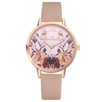 Ficha técnica e caractérísticas do produto FANTEEDA FD153 Mulheres Rose Gold Quartz Strap relógio de pulso Moda Casual