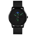 Ficha técnica e caractérísticas do produto Fashion Creative Geometric Round Magnetic Ribbon Calendar Men's Quartz Watch