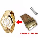 Ficha técnica e caractérísticas do produto Fecho Tranca Dourado Compatível com Relógio Champion Ch24259h 18mm - Oficina dos Relógios