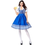 Ficha técnica e caractérísticas do produto Amyove Lovely gift Feminino empregada doméstica vestido azul da manta Custome Cosplay Dirndl para a cerveja Festival Halloween roupa do carnaval