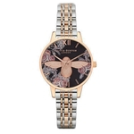 Ficha técnica e caractérísticas do produto Feminino relógio de quartzo com diamantes Aço Decor inoxidável Strap Little Bee Daisy mostrador do relógio