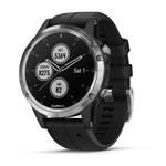 Fenix 5 Plus - Preto/prata - Smartwatch Gps Premium para Aventuras, Multiesportivo com Música - Garmin
