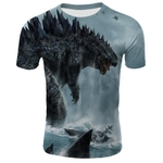 Ficha técnica e caractérísticas do produto Filme Godzilla: Rei da moda impressão Monst camisa t homens mulheres 3D camiseta manga curta streetwear verão casual tops camiseta