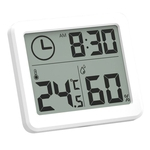 Ficha técnica e caractérísticas do produto Hygrometer Fino inteligente eletrônico Relógio higrômetro com grande ecrã LCD