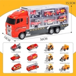 Ficha técnica e caractérísticas do produto FLY Alloy Large Storage Container Truck Crianças Veículo Mini salvamento da emergência do carro de bombeiros Set Toy Remote Control Mobile toy