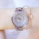 Ficha técnica e caractérísticas do produto Moda Feminina Luxo Elegante Cristal Quartzo Relógio Relógio De Pulso