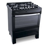 Ficha técnica e caractérísticas do produto Fogão 5 Bocas Mueller Maggiore Vetro Gourmet Acedimento Automático Preto