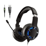 Ficha técnica e caractérísticas do produto Gaming Headset Estéreo Deep Bass Wired fones de ouvido com microfone retroiluminado para PC PS4 Telefone X-BOX Laptop