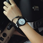 Ficha técnica e caractérísticas do produto Amyove Lovely gift Amantes do estilo simples e elegante relógio de quartzo Stripes Silicone Strap relógio de pulso na moda para mulheres dos homens
