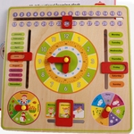 Ficha técnica e caractérísticas do produto Gostar Bonito Calendário Dos Desenhos Animados Relógio Enigma Placa De Madeira Brinquedos Educativos Redonda De Madeira