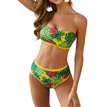 Ficha técnica e caractérísticas do produto Gostar Mulheres Moda Digital Printing Magro cintura alta de 2 peças Bikini Suit