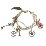 Ficha técnica e caractérísticas do produto Gótico Steampunk Pulseira Mulilayer Engrenagem Anjo Asa Chaveiro Pulseiras