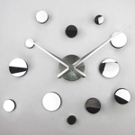 Ficha técnica e caractérísticas do produto Grande relógio de parede Wall Decor Design 3d Modern Espelho Relógio de parede Relógio de pared