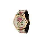 Ficha técnica e caractérísticas do produto Gucci Rose Print Gold Plated Watch - MULTICOLOUR