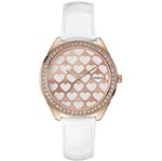 Guess Feminino Redondo Analogico Rose/varios Cor Br Caixa Rose/zirc Couro Br 92549lpgtrc1