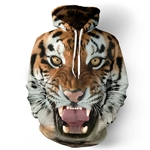 Ficha técnica e caractérísticas do produto Homens Moda hoodies e moletons Summer Store Halloween 3D Impresso Tiger Hoodie animal legal manga comprida Suéter