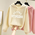 Ficha técnica e caractérísticas do produto Hao Lady Camisola Do Hoodie Impressão Letters Outono Inverno Student Solto Pulôver Casual Hoodies And Sweatshirts