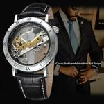 Ficha técnica e caractérísticas do produto Hollow Simple Quality Movement Business Fashion Men Leather Mechanical watch