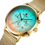 Ficha técnica e caractérísticas do produto Homens Assista Multifuncionais Sports Quartz Relógio de pulso Stain Aço Belt Relógio Masculino Men's Wristwatch