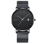 Ficha técnica e caractérísticas do produto Homens Calendário simples Ultra-fino Fashion Business relógio de quartzo Men's watch