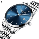 Ficha técnica e caractérísticas do produto Homens Da Moda Dual Color Round Dial Steel Strap Strap Quartz Analógico Relógio De Pulso