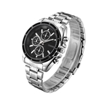 Ficha técnica e caractérísticas do produto Homens de luxo inoxid¨¢vel Militar Esporte Steel Band Quartz A?o Dial rel¨®gio de pulso A