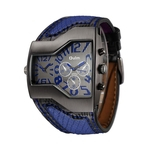 Ficha técnica e caractérísticas do produto Homens de Negócios Quartz Assista Double Time Mostrar relógios desportivos Casual Relógio de pulso
