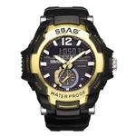 Ficha técnica e caractérísticas do produto Homens Moda Rodada Dial Ponteiro Digital Time Display Sports Quartz Wrist Watch