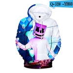 Ficha técnica e caractérísticas do produto Homens Mulheres DJ marshmello impressão 3D pequeno Happy Face manga comprida Esporte camisola Hoodies (quente)