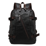 Ficha técnica e caractérísticas do produto Homens PU Leather Backpack Homens PU Leather Bag Mochila Casual para o viajante Escola Estudante Laptop Camping Viagem