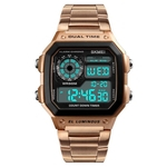 Ficha técnica e caractérísticas do produto Homens Relógios de aço inoxidável à prova de Sport Watch Relógio de pulso digital