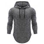 Ficha técnica e caractérísticas do produto Homens Slim Fit manga comprida camisas do músculo com capuz Tops Hoodie Tops Casual básicas camisa