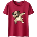 Ficha técnica e caractérísticas do produto Homens Verão Dog animal Moda Imprimir Hipster Curto Casual engraçado Sleeve T-shirt