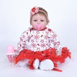 Ficha técnica e caractérísticas do produto Hoomai Big desconto de 22 polegadas Reborn Doll Girl Bebe ou menino pano corpo realista Newborn Baby Doll Enraizado Criança cabelo Presente Bedtime Jogar Toy