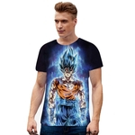 Ficha técnica e caractérísticas do produto Impressão Digital Homens Mulheres 3D Dragon Ball Goku Verão Curto Casual Sleeve T-shirt