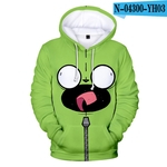 Ficha técnica e caractérísticas do produto Redbey Invasor unisex Zim Hoodie 3D impressão manga comprida dos desenhos animados moletom casual