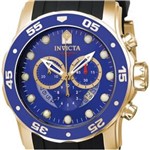 Ficha técnica e caractérísticas do produto Invicta Men?s 6983 Pro Diver Collection Chronograph Blue Dial Black Polyurethane Watch