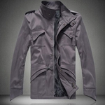 Ficha técnica e caractérísticas do produto Jacket Inverno Quente do homem Top Moda de Slim Projetado lapela casaco de lã Brasão Overcoat