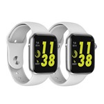 Kit 1 Relógio Inteligente SmartWatch W34 Branco + 1 SmartWatch W34 Branco - Smart Bracelet