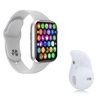 Ficha técnica e caractérísticas do produto Kit 1 Relógio Inteligente SmartWatch W34 S Branco Troca Pulseira + 1 Mini Fone Bluetooth Branco - Smart Bracelet