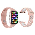 Ficha técnica e caractérísticas do produto Kit 1 Relógio Inteligente SmartWatch IWO8 Lite Plus Rosa + 1 Pulseira Extra Sport Rosa - Smart Bracelet