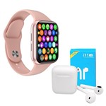 Ficha técnica e caractérísticas do produto Kit 1 Relógio Inteligente SmartWatch IWO8 Lite Plus Rosa Troca Pulseira + 1 Fone Bt I11 Pro TWS - Smart Bracelet