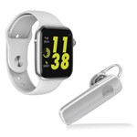 Ficha técnica e caractérísticas do produto Kit 1 Relógio Inteligente SmartWatch IWO8 LITE Branco Android IOS + 1 Fone Bluetooth Estéreo Branco - Smart Bracelet