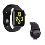 Ficha técnica e caractérísticas do produto Kit 1 Relógio Inteligente SmartWatch W34 Preto Android IOS + 1 Mini Fone Bluetooth Preto - Smart Bracelet