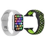 Ficha técnica e caractérísticas do produto Kit 1 Relógio Inteligente SmartWatch IWO8 Lite Plus Branco + 1 Pulseira Extra Sport Preto com Verde - Smart Bracelet