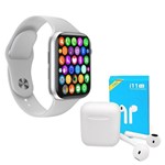 Ficha técnica e caractérísticas do produto Kit 1 Relógio Inteligente SmartWatch W34 S Branco Troca Pulseira + 1 Fone Bluetooth I11 Pro TWS - Smart Bracelet